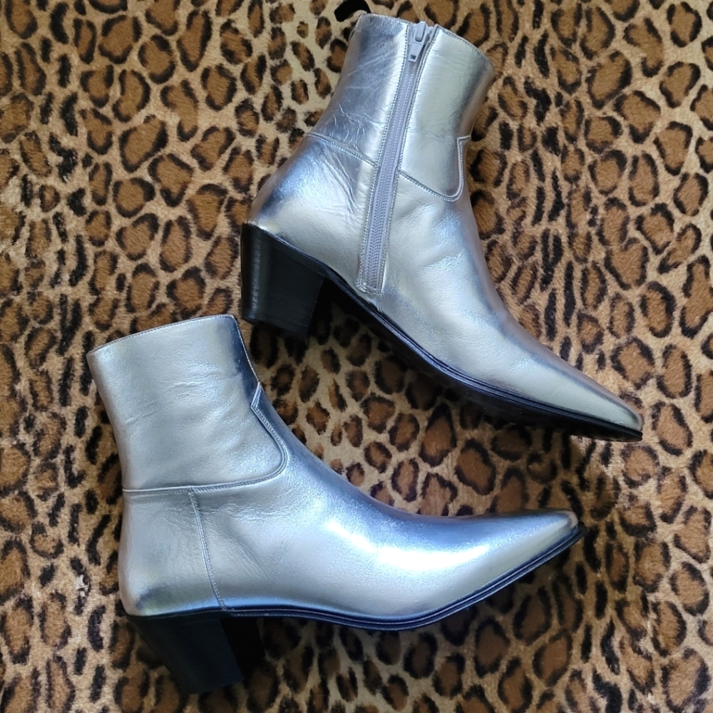CELINE Jacno 60 Silver Boot Mens Sz 39